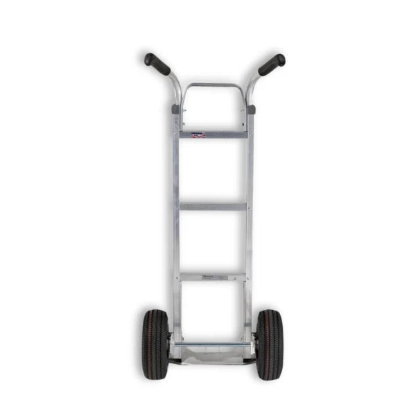 B&P Manufacturing Double Grip Hand Truck with 10" Pneumatic Wheels - Heavy-Duty, Ergonomic Design for Industrial and Commercial Use (Model WEB-HTA-017) BP MFG