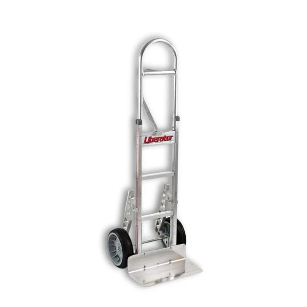 B&P Manufacturing WEB-HTA-022 Straight Loop Vertical Grip Hand Truck - 60" Height with 10" No Flat Wheels and Stair Climber for Heavy-Duty Use BP MFG
