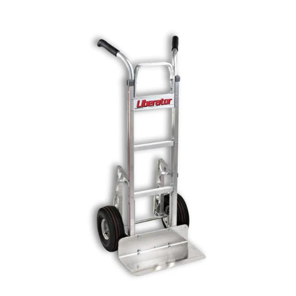 B&P Manufacturing Double Grip Hand Truck with 10" Pneumatic Wheels and Stair Climber - Heavy-Duty Transport Solution for Easy Load Handling BP MFG