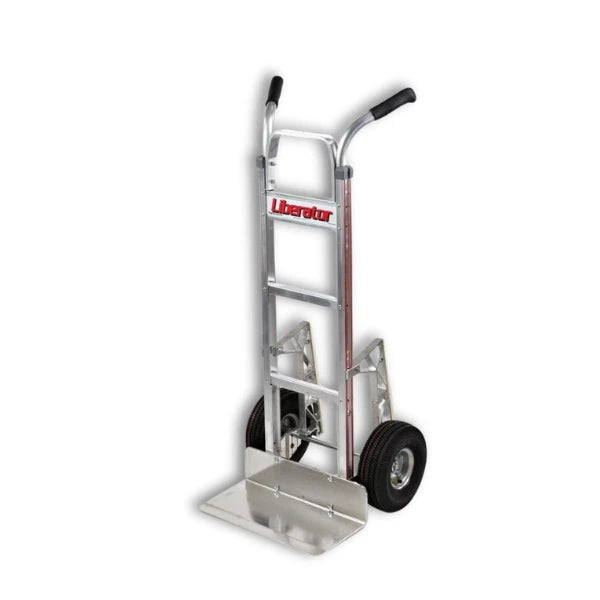 B&P Manufacturing Double Grip Hand Truck with 10" Pneumatic Wheels and Stair Climber - Heavy-Duty Transport Solution for Easy Load Handling BP MFG
