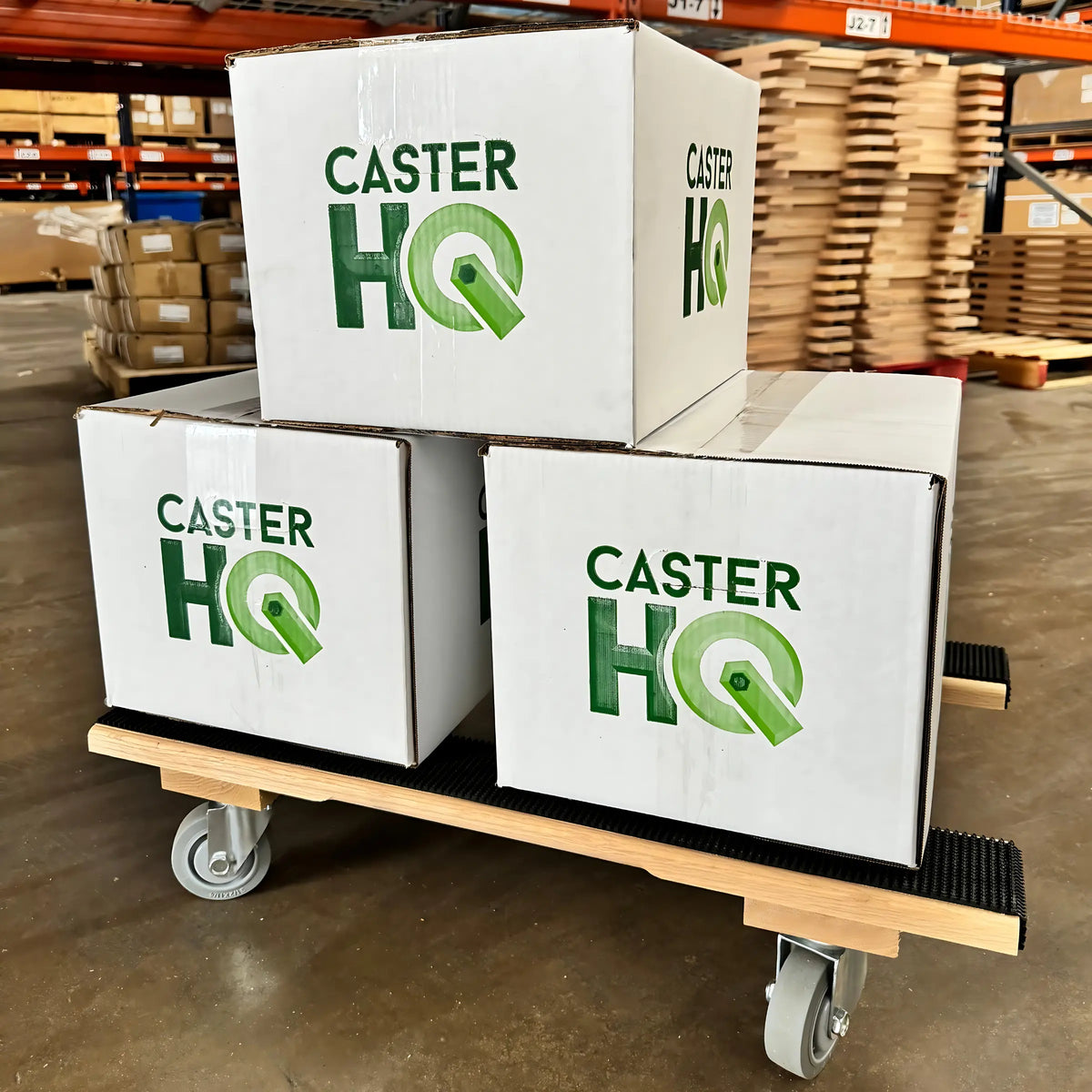 18 Inch x 30 Inch Oak H-Frame Furniture Dolly - 1000 lbs Capacity | 5 Inch Non-Marking Wheels | USA-Made -  | CasterHQ