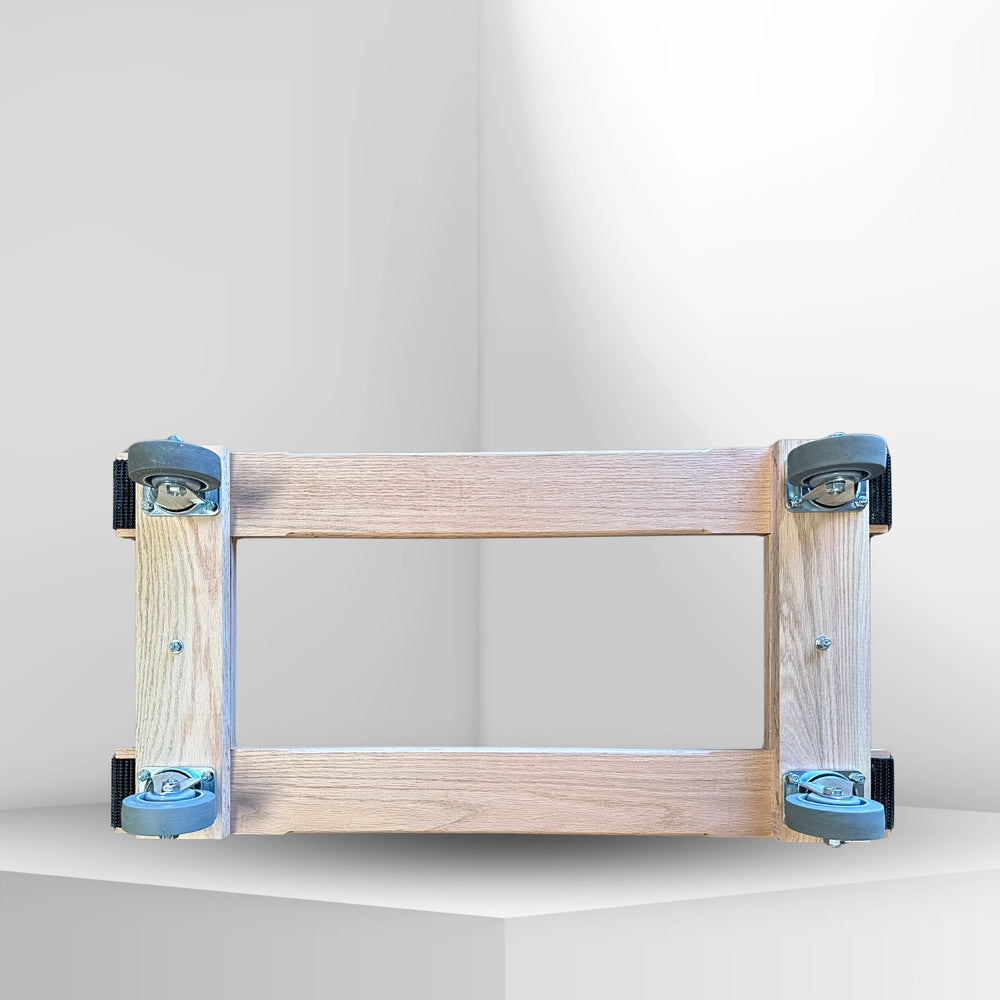 18 Inch x 36 Inch Oak H-Frame Furniture Dolly - 1000 lbs Capacity | 3.5 Inch Non-Marking Wheels | USA-Made CasterHQ