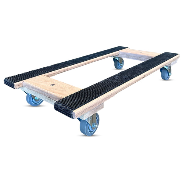 18 Inch x 36 Inch Oak H-Frame Furniture Dolly - 1000 lbs Capacity | 4 Inch Non-Marking Wheels | USA-Made CasterHQ