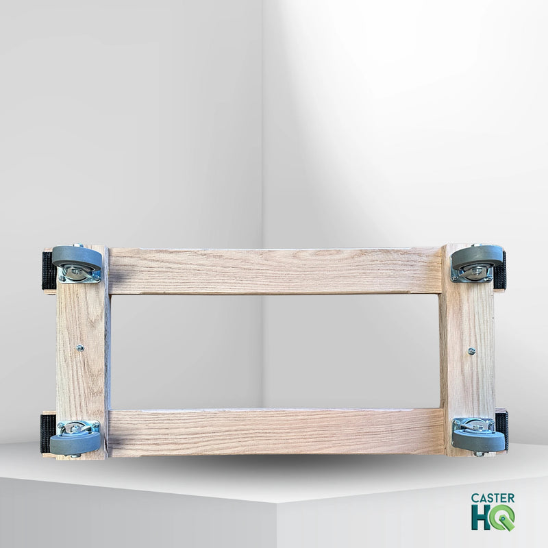 18 Inch x 40 Inch Oak H-Frame Furniture Dolly - 1000 lbs Capacity | 5 Inch Non-Marking Wheels | USA-Made CasterHQ