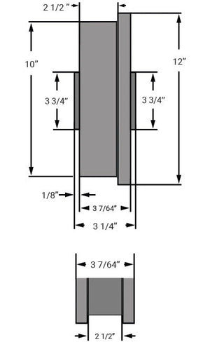 Hamilton WFT-10L-3 Cast Iron Single Flanged Track Wheel - 10" Diameter, 2 1/2" Face, 3 1/4" Hub Length with 3" Bore for Industrial & Manufacturing Applications Hamilton
