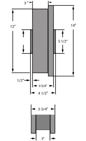 Hamilton 12" Forged Steel Single Flanged Track Wheel WFT-12FT-1-3/4 with Precision Tapered Roller Bearing - Heavy-Duty Industrial Use Hamilton
