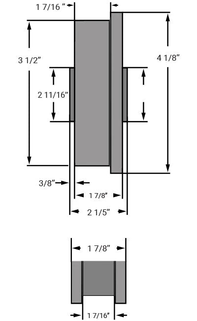 Hamilton WFT-35T-1 Cast Iron Single Flanged Track Wheel - 3 1/2" Diameter Precision Roller Bearing for Industrial Use Hamilton