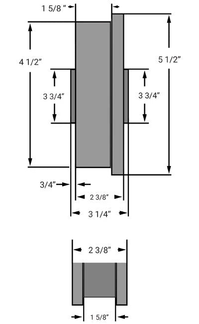 Hamilton WFT-45H-1-1/2 Steel Single Flanged Track Wheel - 4.5" Diameter, 1.625" Face, 3.25" Hub with 1-1/2" Bearing for Industrial Use Hamilton