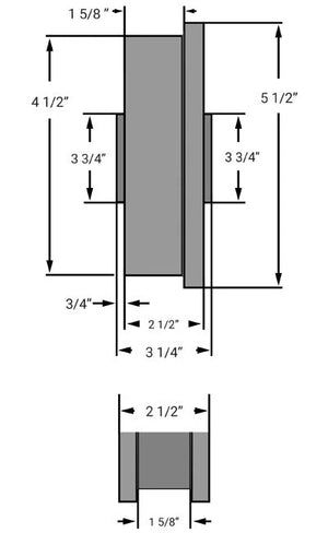Hamilton 1045 Steel Single Flanged Track Wheel WFT-45L-2-7/16 - High-Capacity 4 1/2” Diameter Industrial Wheel for Optimal Material Handling and Operational Efficiency Hamilton