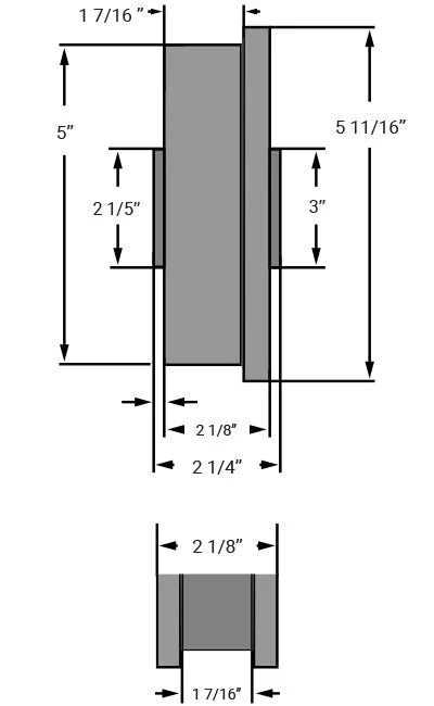 Hamilton Cast Iron Single Flanged Track Wheel 4.9375" Dia. 1.4375" Face, 2.25" Hub - WFT-51H-1-1/4 with Straight Roller Bearing for Industrial Use Hamilton