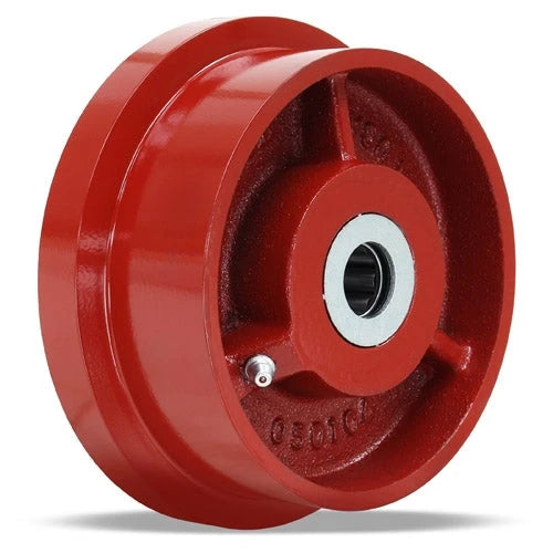 Hamilton Cast Iron Single Flanged Track Wheel 4.9375" Dia. 1.4375" Face, 2.25" Hub - WFT-51H-3/4 with Straight Roller Bearing for Industrial Use Hamilton
