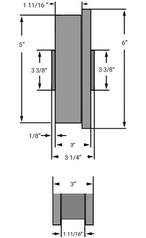 Hamilton WFT-53FH-1 Double Flanged Steel Track Wheel - 5" Diameter with 1" Bearing for Industrial Durability Hamilton