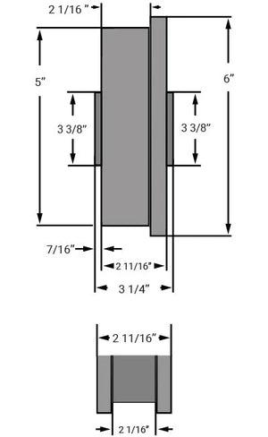 Hamilton WFT-5FL-2-7/16 Forged Steel Single Flanged Track Wheel - 5" Diameter, 2 1/16" Face, 3 1/4" Hub Length with 2-7/16" Plain Bore for Industrial Use Hamilton