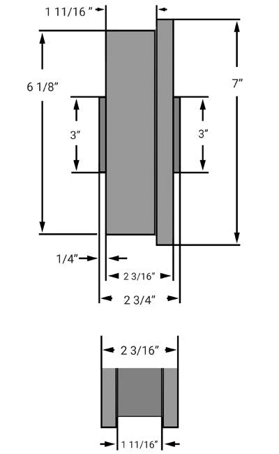 Hamilton Cast Iron Single Flanged Track Wheel 6 1/8" Diameter - WFT-6H-1 with 1" Bearing for Industrial Use Hamilton