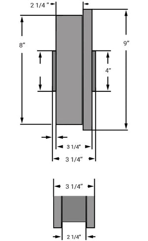 Hamilton WFT-82FH-1 8" Double Flanged Steel Track Wheel with 1" Bearing for Industrial Strength and Durability Hamilton