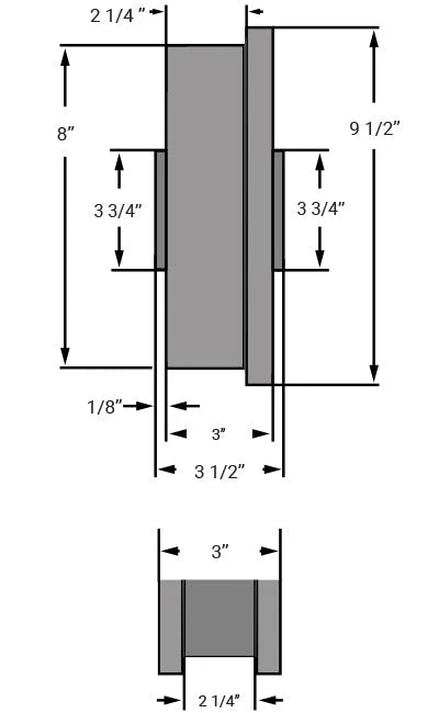 Hamilton WFT-82T-1-1/4 Cast Iron Single Flanged Track Wheel - 8" Diameter, Precision Tapered Roller Bearing for Industrial Use Hamilton