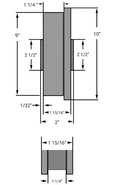 Hamilton WFT-91H-1 9-inch Cast Iron Double Flanged Track Wheel with 1-inch Bearing for Industrial Strength Hamilton