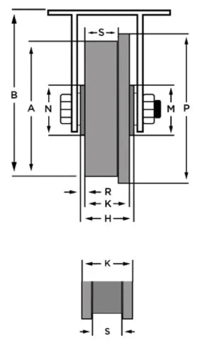 Hamilton WFT-92T-1-1/4 Cast Iron Double Flanged Track Wheel - 9 1/4" Diameter with 1-1/4" Precision Bearing for Industrial Mobility Hamilton