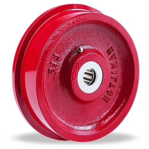 Hamilton Cast Iron Single Flanged Track Wheel 8-7/8" Diameter x 2-1/4" Face x 2 1/4" Hub length with 7/8" Straight Roller Bearing Hamilton