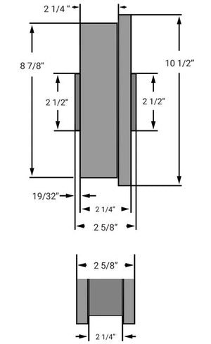 Hamilton WFT-9T-1 Cast Iron Single Flanged Track Wheel - 8 7/8" Dia x 2 1/4" Face with 1" Precision Bearing for Industrial Use Hamilton