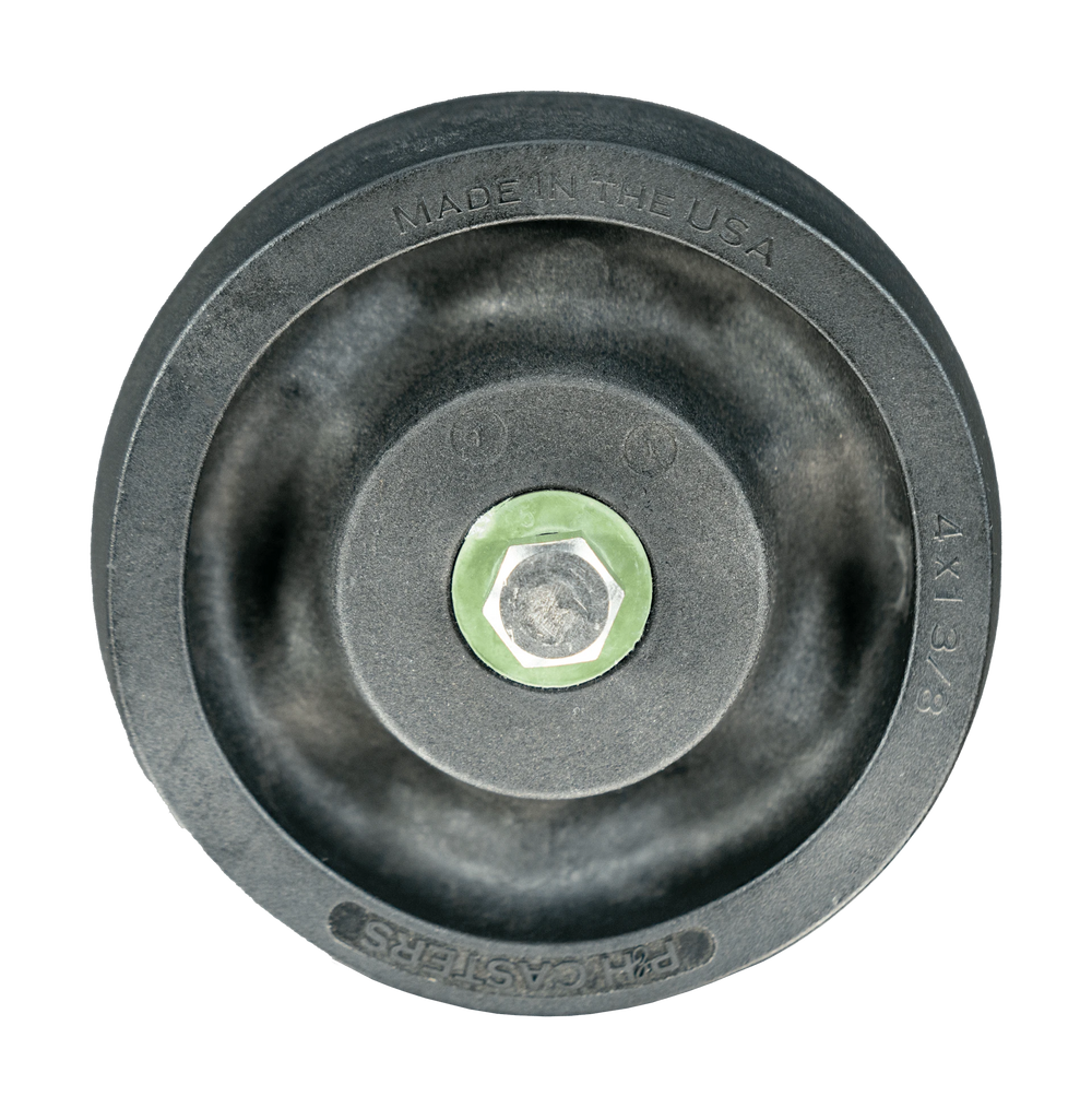 4" x 1-3/8" Black HeatEater Wheel - High Temperature, Light/Medium Duty, with 3/8" Quad X Bearings CasterHQ