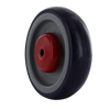 5 Inch Blue on Gray Soft Rubber Shopping Cart Wheel - Quad X Friction Bearings | Flat Spot Resistant P&H Casters