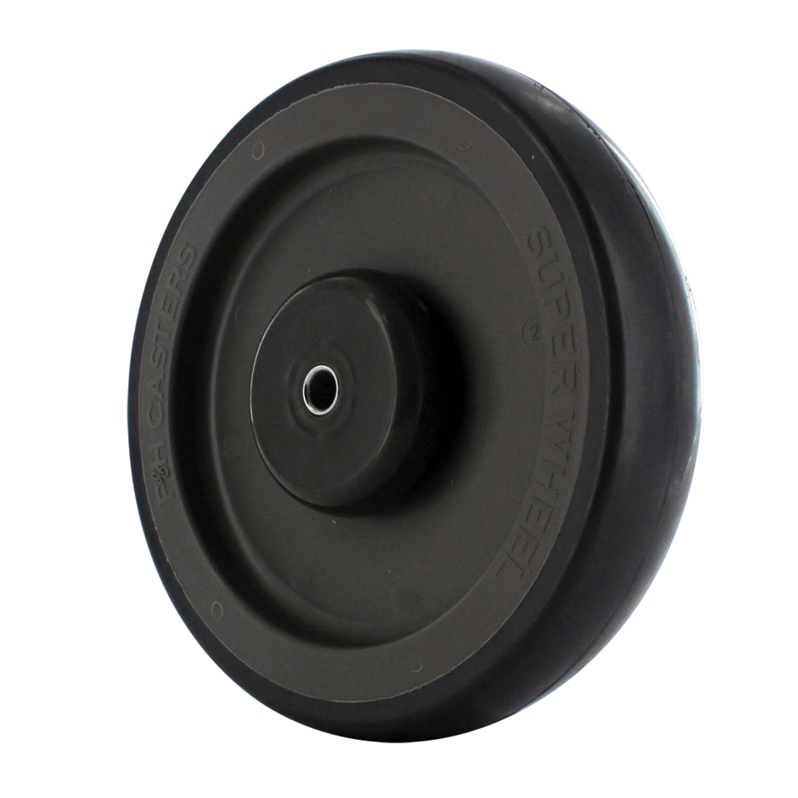 6 Inch Gray Soft Rubber Shopping Cart Wheel - Quad X Precision Bearings | Reduces Replacement Costs CasterHQ
