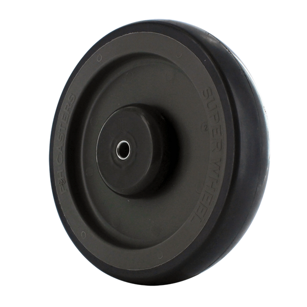 6 Inch Gray Soft Rubber Shopping Cart Wheel - Quad X Precision Bearings | Reduces Replacement Costs CasterHQ