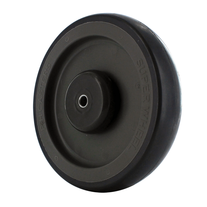 6 Inch Gray Soft Rubber Shopping Cart Wheel - Quad X Precision Bearings | Reduces Replacement Costs CasterHQ