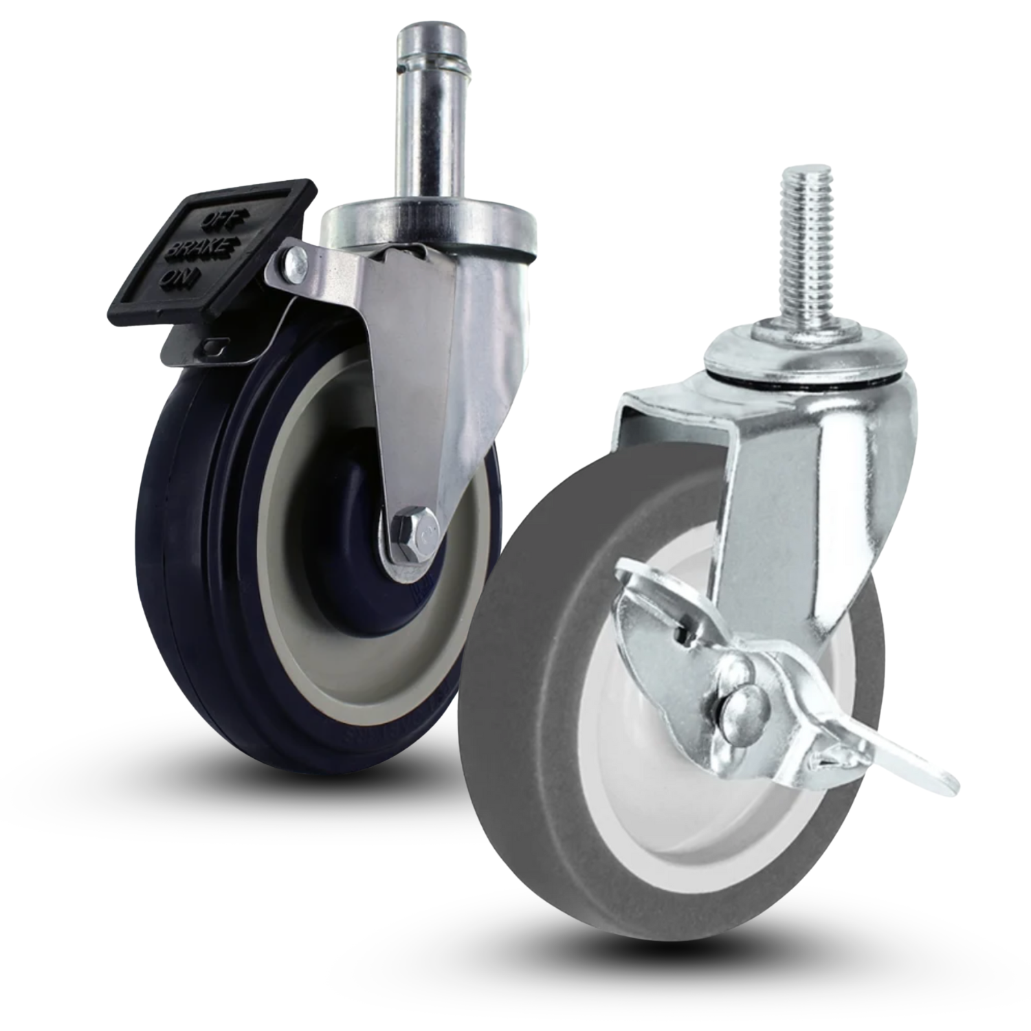 Wire shelving casters for metro and chrome racks