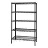 WR63-1836BK-5 Black Epoxy wire shelving offers adjustable, heavy-duty storage solutions for various spaces