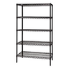 WR63-1848BK-5 Black Epoxy Wire Shelving Starter Kit: 5-Tier, NSF-Approved, Adjustable Storage Solution