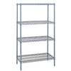 WR63-1848GY NSF-Approved Gray Epoxy Wire Shelving Starter Kit: Adjustable, Expandable Storage Solution for Dry Environments