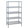 WR63-1848GY-5 Gray Epoxy Wire Shelving Starter Kit: 5-Tier, NSF-Approved, Adjustable Storage Solution