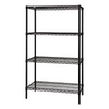 WR63-1860BK Black Epoxy Wire Shelving Starter Kit: 4-Tier, NSF-Approved, 18x60x63 Inches