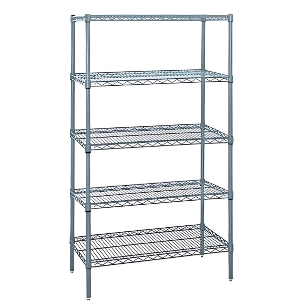 WR63-1860GY-5 Gray Epoxy Wire Shelving Starter Kit: NSF-Approved, 5-Tier, Expandable Storage System Quantum