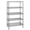 WR63-1872P-5 Green Epoxy Wire Shelving Starter Kit: 5-Tier, NSF-Approved, Heavy-Duty Storage Solution