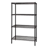 WR74-2436BK - Black Epoxy Wire Shelving Starter Kit: NSF-Certified, 4-Tier, Tool-Free Assembly