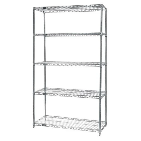 WR74-2436C-5 NSF-Certified 5-Tier Chrome Wire Shelving Unit: Heavy-Duty Storage Solution Quantum