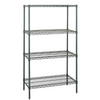 WR74-2436P - Green Epoxy Wire Shelving Starter Kit: NSF-Certified, 4-Tier, Tool-Free Assembly