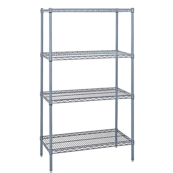 WR74-2460G - Gray Epoxy Wire Shelving Unit: 4-Shelf, 600lb Capacity, NSF-Approved Storage Rack Quantum