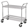 WRC-2448-2 Chrome 2-Shelf Wire Utility Cart | 1200 lbs Capacity | 24