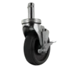 Z20F754CGGEB Caster – 5" Gray TPU Wheel, Zinc-Plated Steel Yoke, 0.843" Friction Stem, Precision Bearings, with Side Brake – Light/Medium Duty P&H Casters