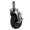 Z20F754CGGEB Light/Medium Duty Caster with 5 inch Gray TPU Wheel, Zinc-Plated Steel Yoke, and Side Brake on white background