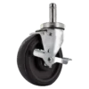 Z20F754CGGEB Caster – 5" Gray TPU Wheel, Zinc-Plated Steel Yoke, 0.843" Friction Stem, Precision Bearings, with Side Brake – Light/Medium Duty P&H Casters
