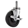 Z20F754CGGEB Caster - 5" Gray TPU Wheel, Zinc-Plated Steel Yoke, 0.843" Friction Stem, Precision Bearings, with Side Brake - Light/Medium Duty -  | CasterHQ
