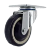 Z20P241CLDE Light/Medium Duty Caster - Zinc Plated Steel with Lacquer Dip Yoke, 4" A98 TPU Crown Tread Blue on Tan Wheel - Ideal for Industrial Applications P&H Casters