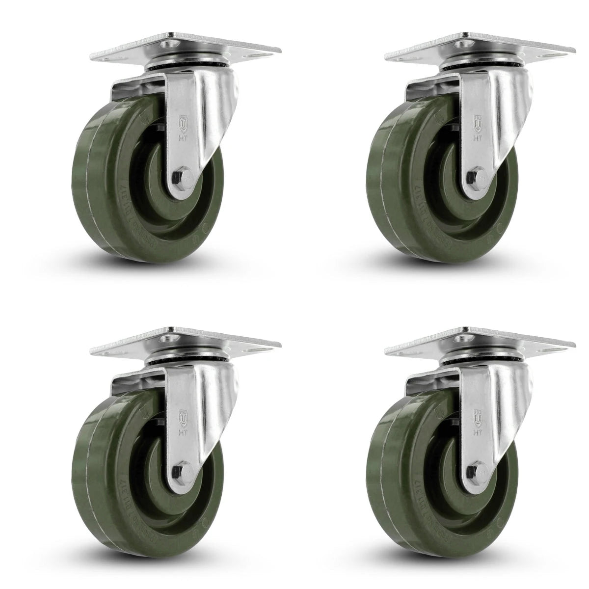 4 Inch Oven Rack Casters 4-Pack - 1900 lbs Total Capacity | 475°F Heat Resistant Industrial Set CasterHQ