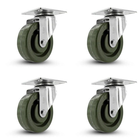 4 Inch Oven Rack Casters 4-Pack - 1900 lbs Total Capacity | 475°F Heat Resistant Industrial Set CasterHQ