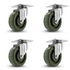 4 Inch Oven Rack Casters 4-Pack - 1900 lbs Total Capacity | 475°F Heat Resistant Industrial Set CasterHQ